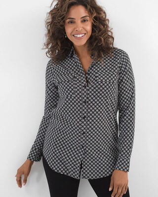 Silky Soft Geometric-Print Shirt