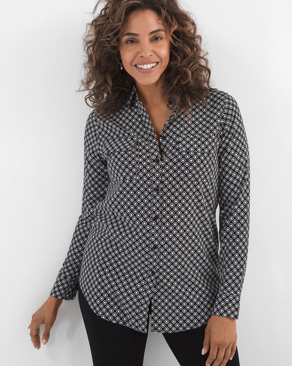 Silky Soft Geometric-Print Shirt
