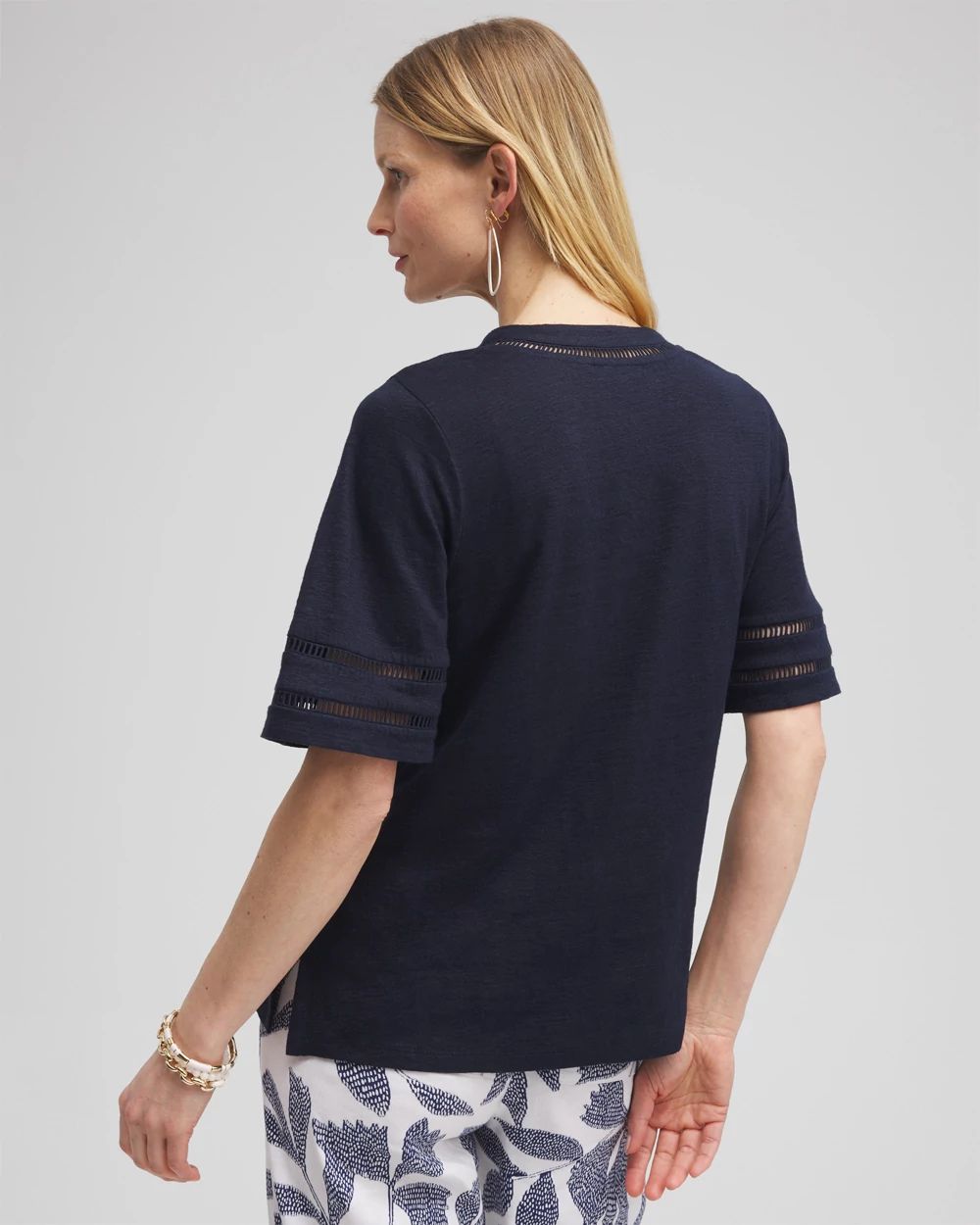 Linen Ladder Lace Tee click to view larger image.