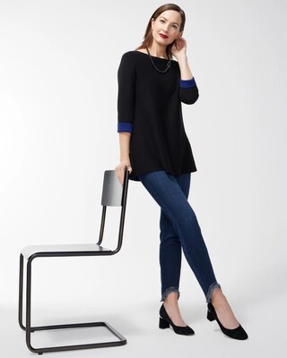 Black Double Knit Pullover Sweater click to view larger image.