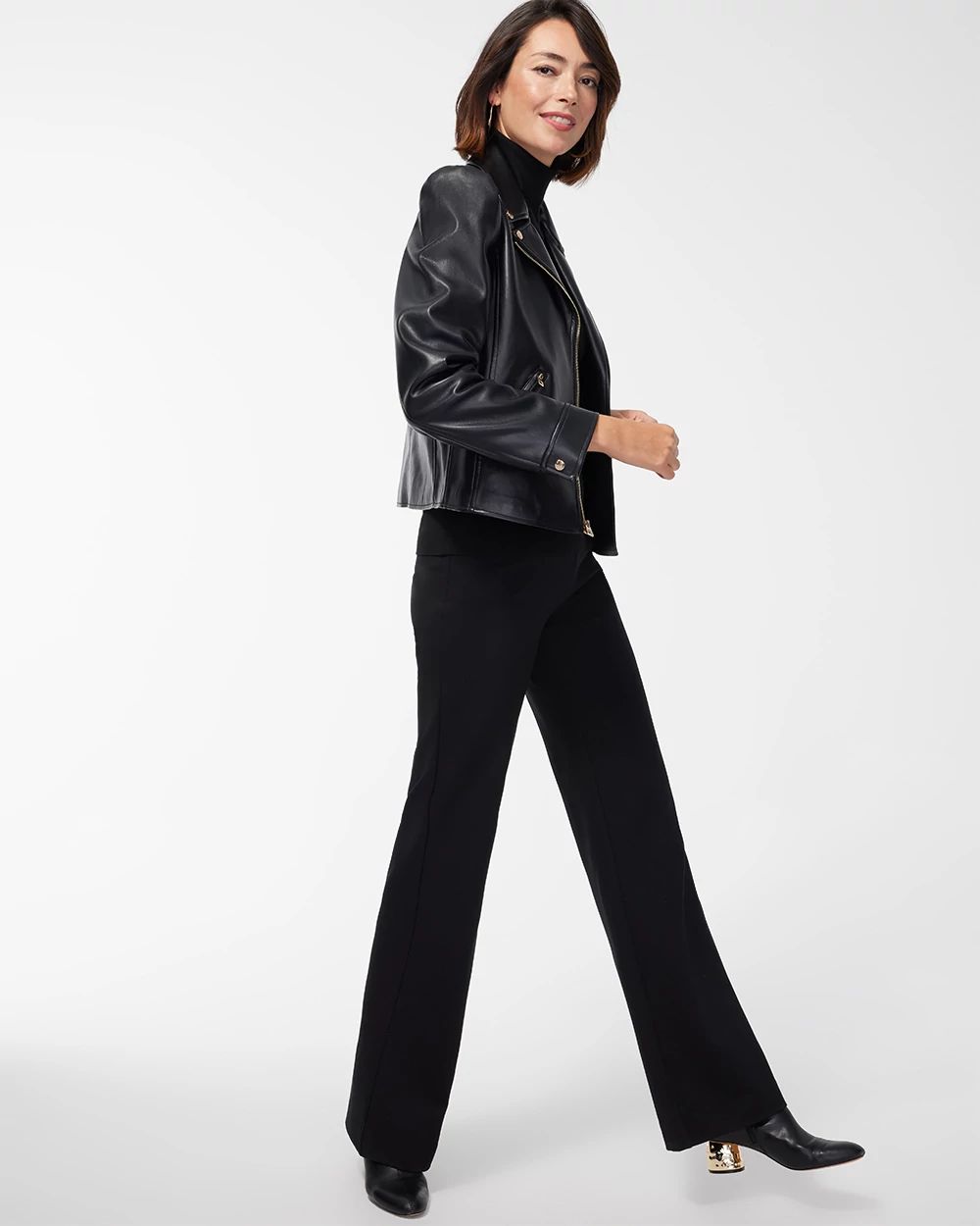 Ponte Pull-on Wide Leg Trouser Pants