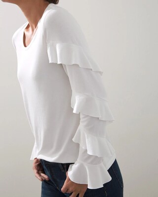 Touch of Cool Tiered Ruffle Sleeve Top