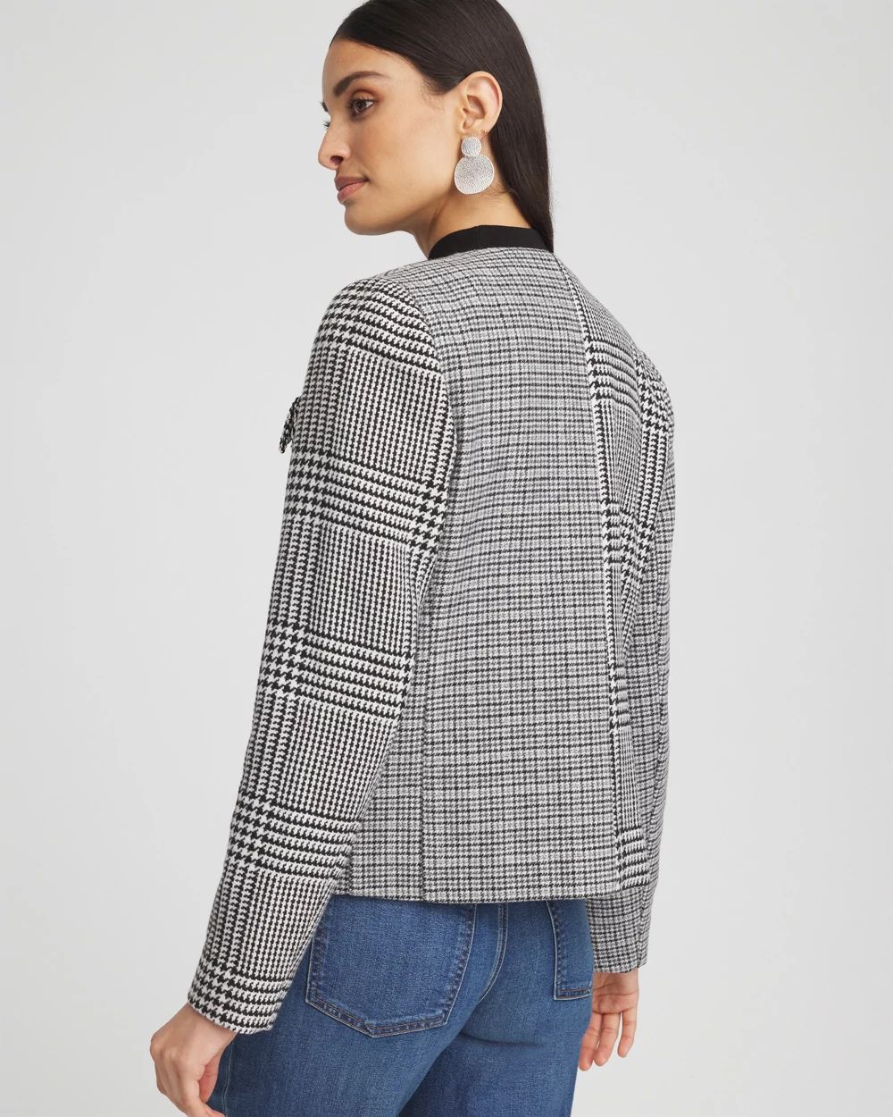 Mixed Tweed Fringe Jacket click to view larger image.