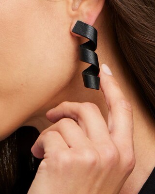Leather Twist Linear Earrings