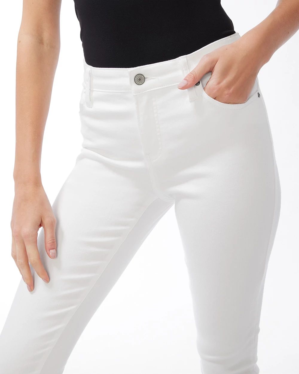 So Slimming No-Stain White Girlfriend Ankle Jeans