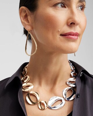 Mixed Metal Bib Necklace