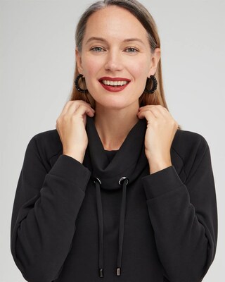 Zenergy® Sueded Scuba Cowl Neck Pullover