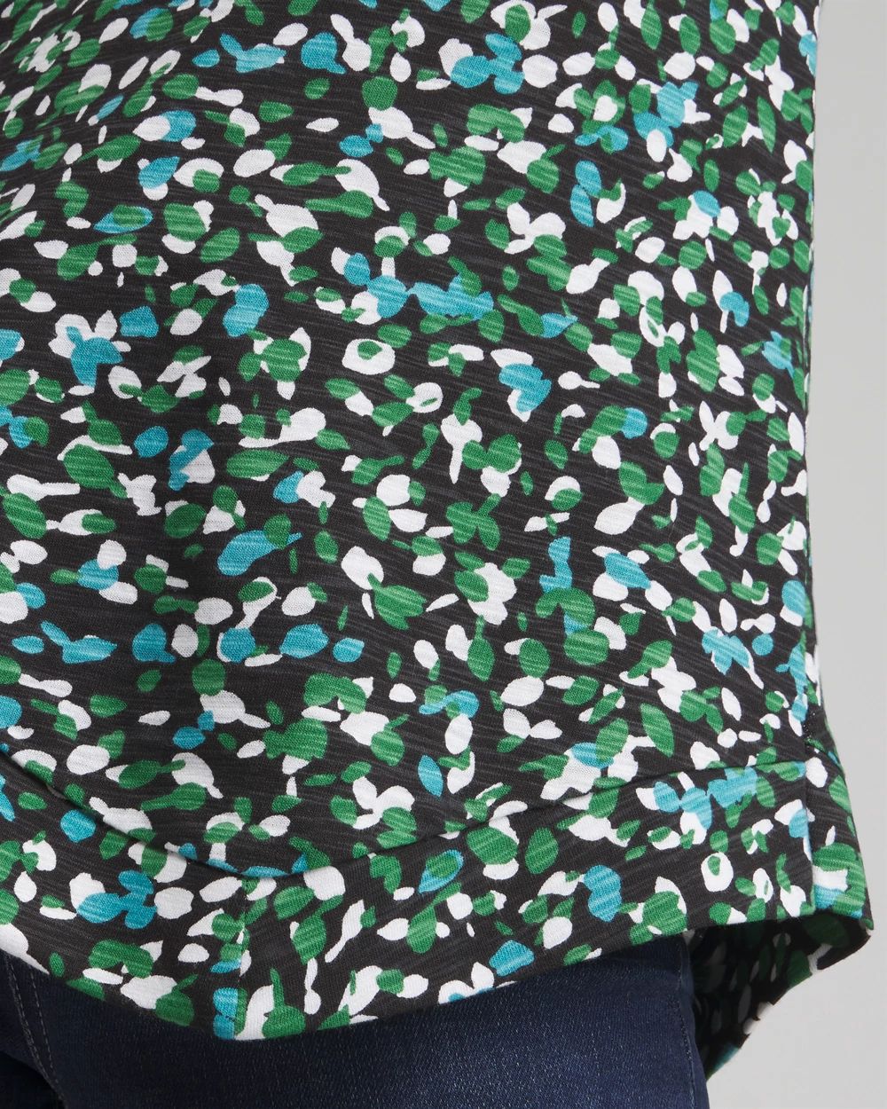 Dots Asymmetrical Elbow Sleeve Tee