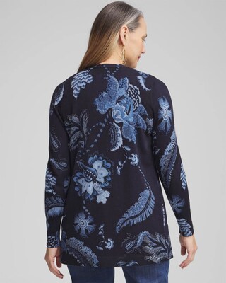 Spun Rayon Floral Cardigan