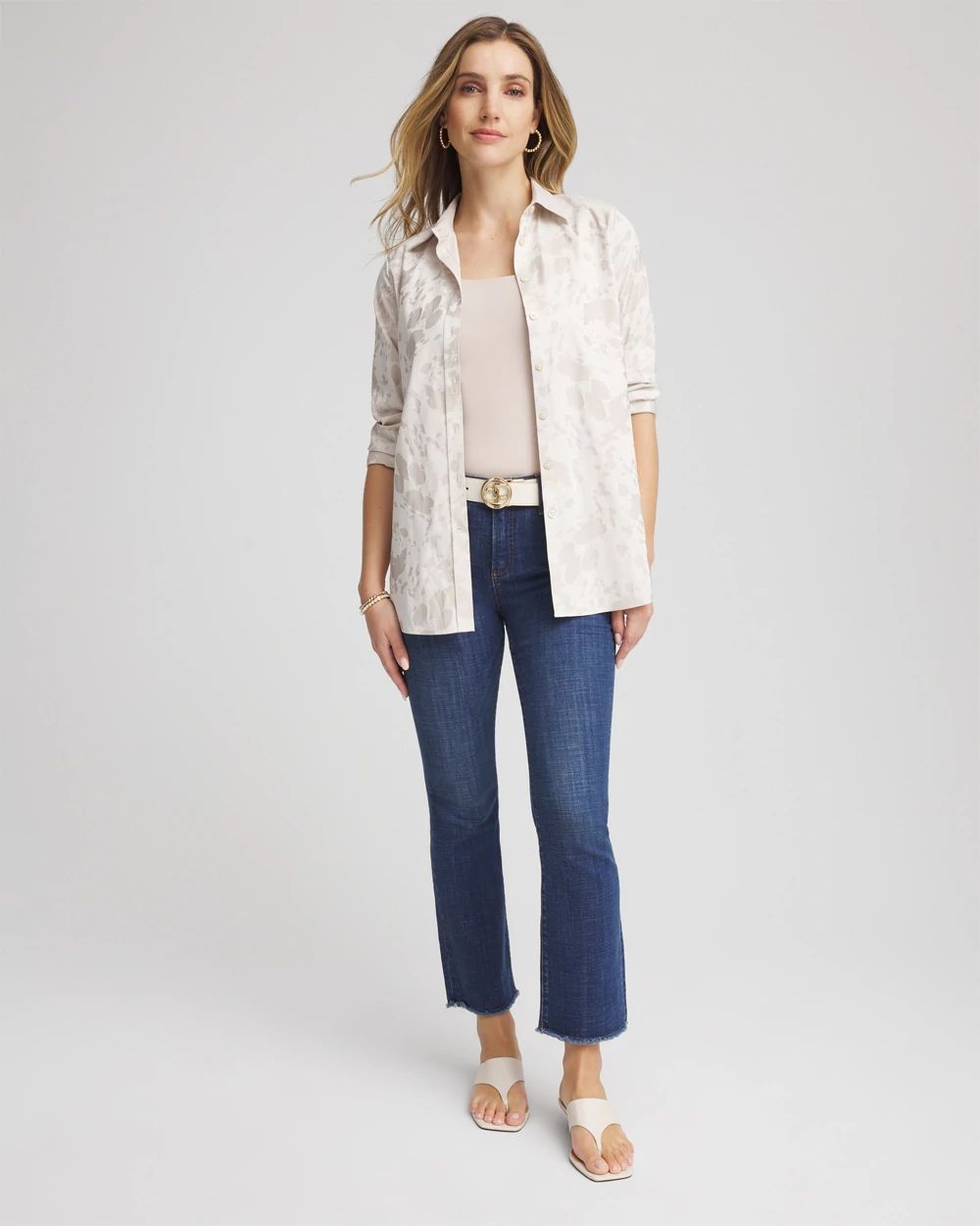 No Iron™ Stretch-Sateen Jacquard Shirt