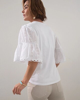 Touch of Cool Lace Inset Sleeve Tee