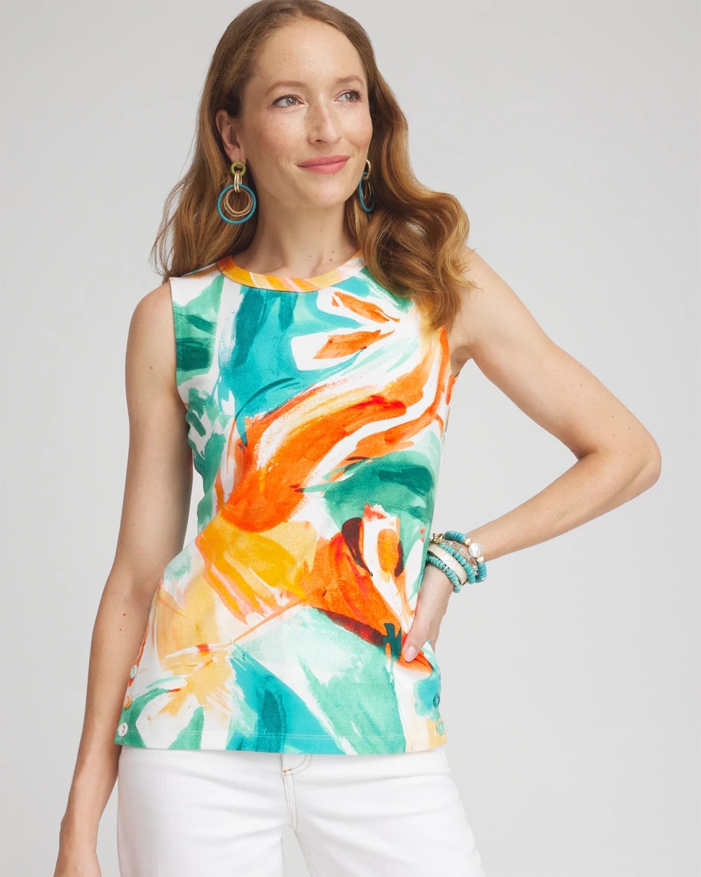 Watercolor Button Detail Tank