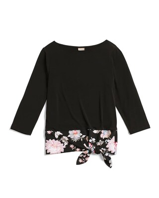 Floral Tie-Hem Top