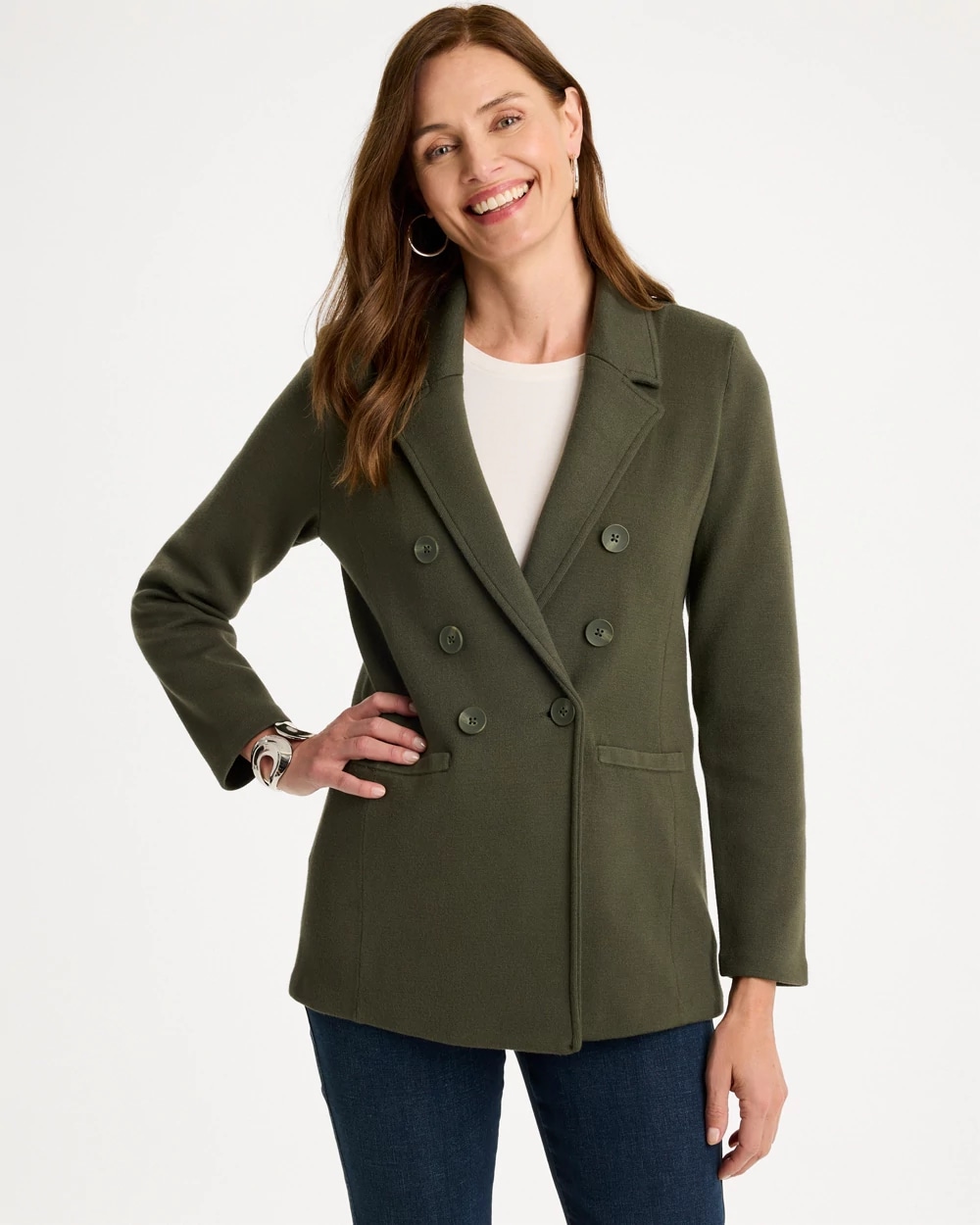 Double-Breasted Sweater Blazer, photo 1 of 4