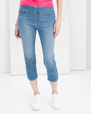 21" Embellished Pull On Capris