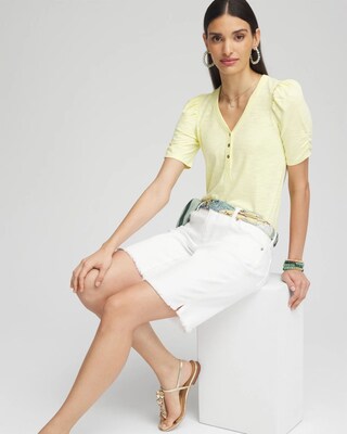 Slub Split Neck Henley Tee
