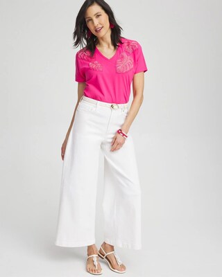 Beaded Cotton Stretch Tee