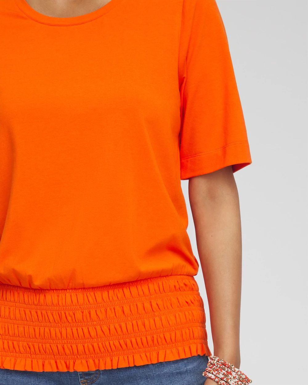 Touch of Cool™ Smocked Waist Tee