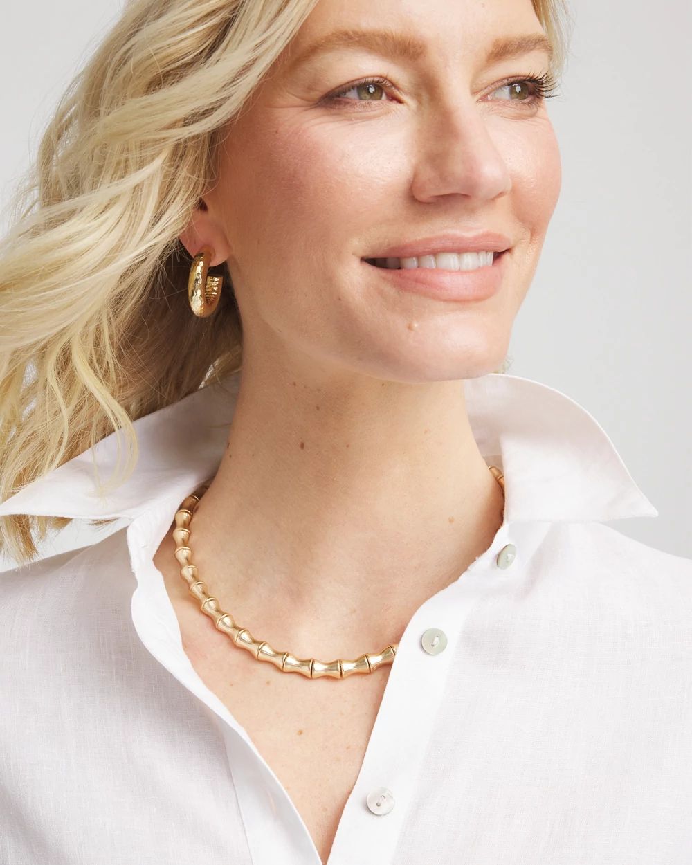Golden Bamboo Collar Necklace