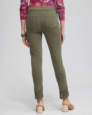 Eyelet Tulip Hem Pull-on Ankle Jeggings