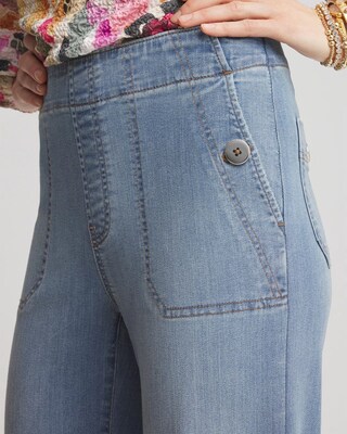 Pull-On Wide-Leg Jeans click to view larger image.