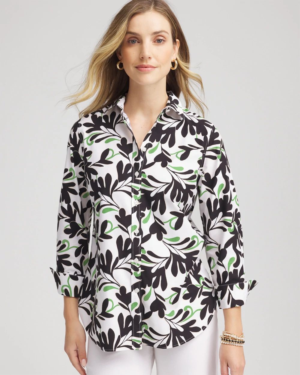 No Iron™ Abstract Floral Shirt