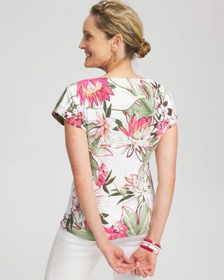 Floral Modern Cap Sleeve Tee