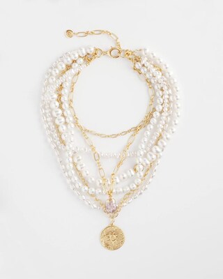 Convertible Faux Pearl Collar Necklace