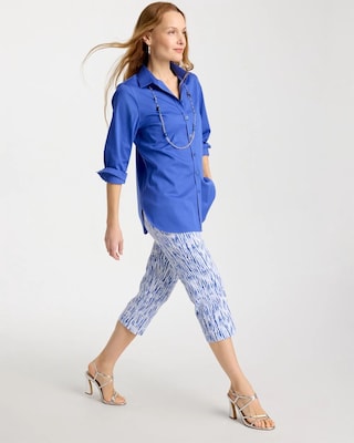 Brigitte™ Slim Infinite Lines Capri Pants click to view larger image.