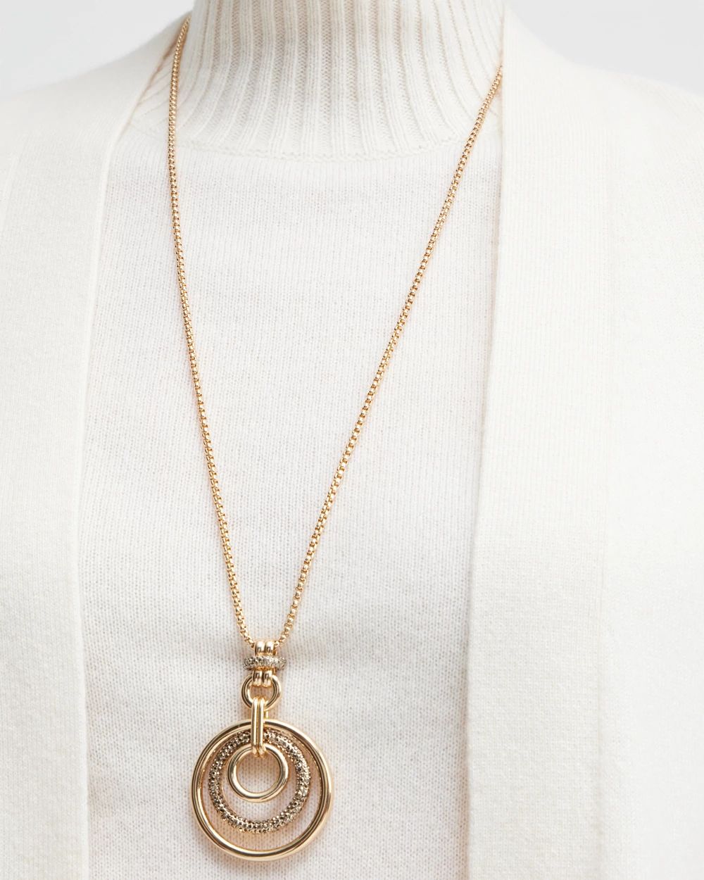 Adjustable Gold Tone Pendant Necklace