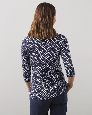 Pima Dot Print V-Neck Tee