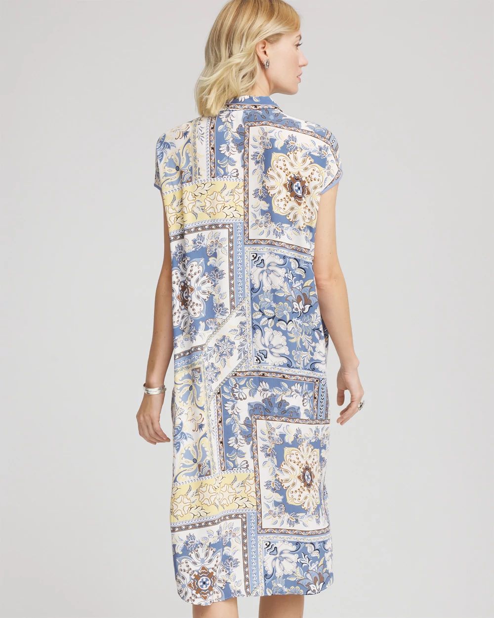 Ecovero™ Crinkle-Cut Midi Shirtdress