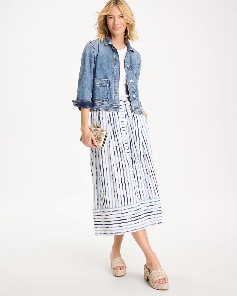 Palermo Striped Tie-Front Skirt