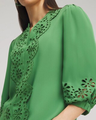 Satin Eyelet Top