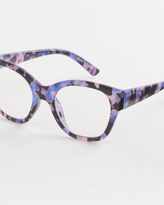 Blue Tortoise Shell Readers