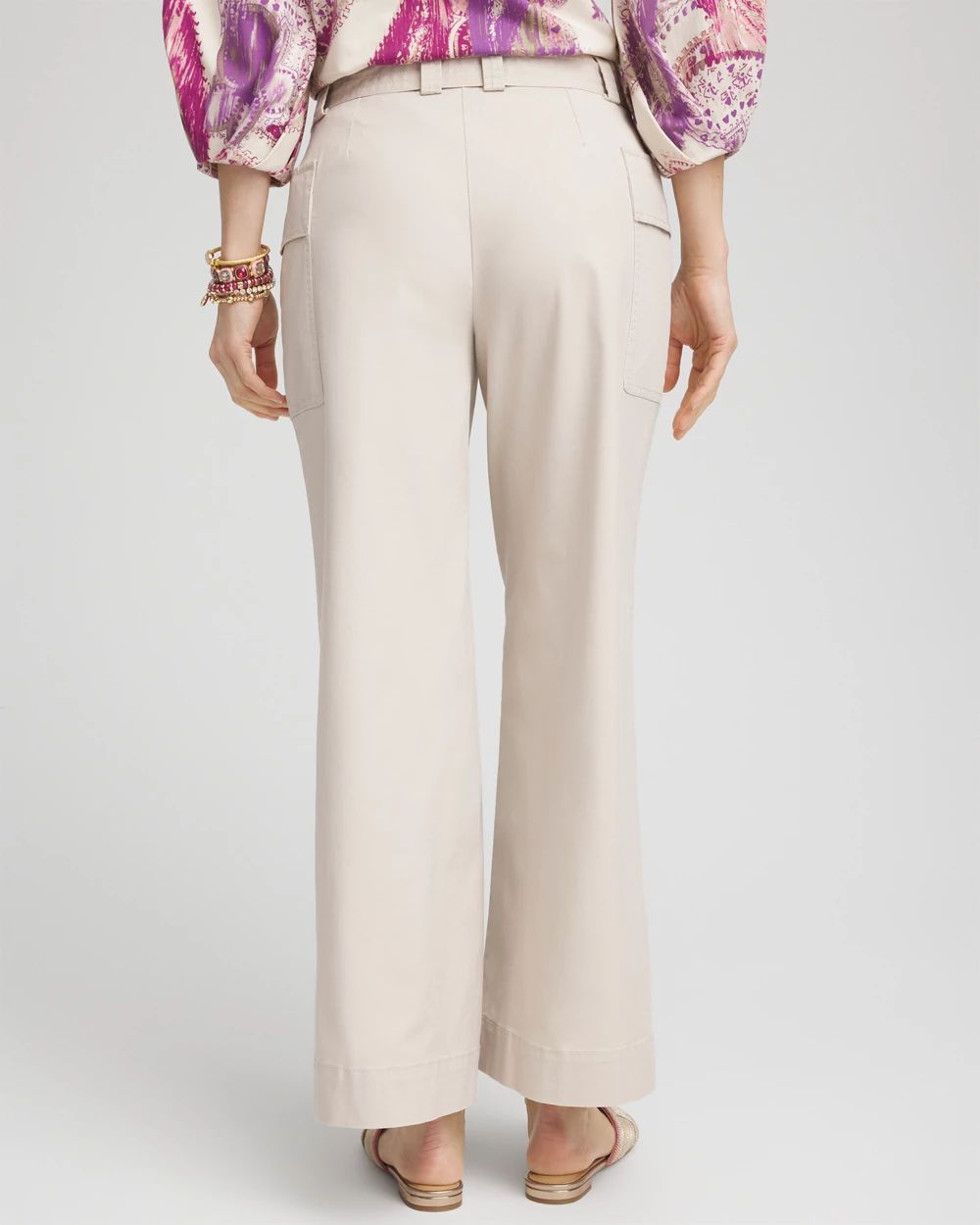 Belted Twill Utility Cropped Pants