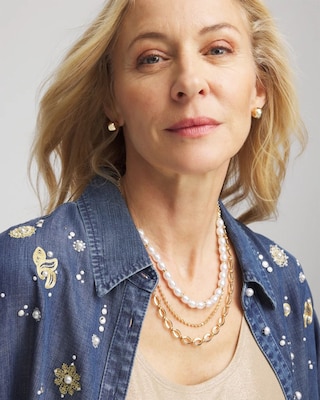 Convertible Pearl Multistrand Necklace click to view larger image.