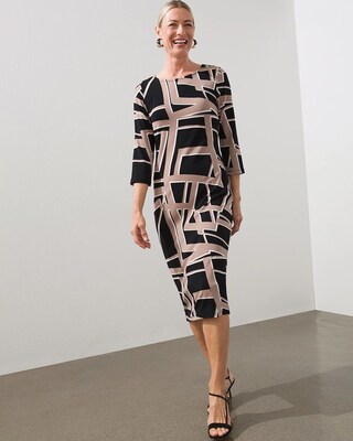Travelers Abstract Print Classic Dress