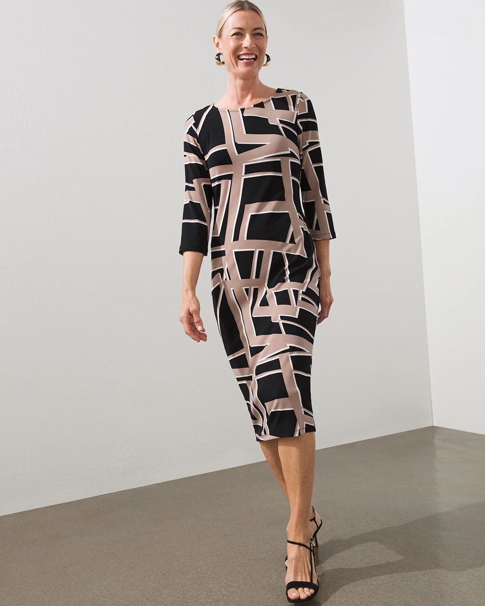 Travelers Abstract Print Classic Dress