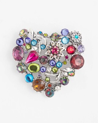 Multi-color Heart Brooch