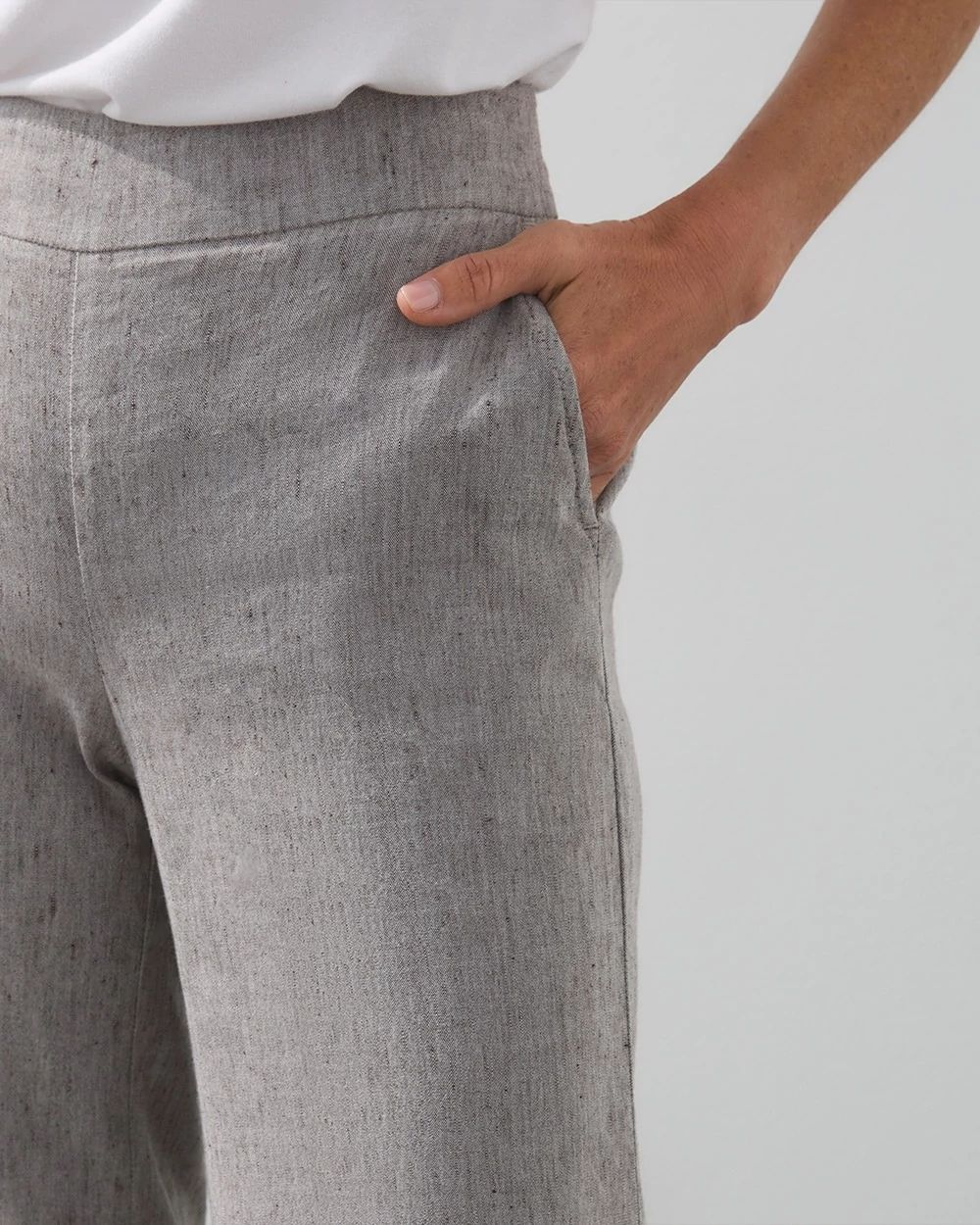 Linen Blend Wide Leg Pants