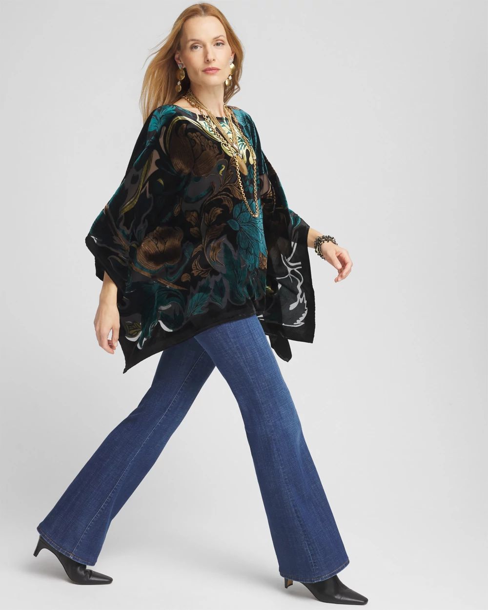 Velvet Burnout Poncho click to view larger image.