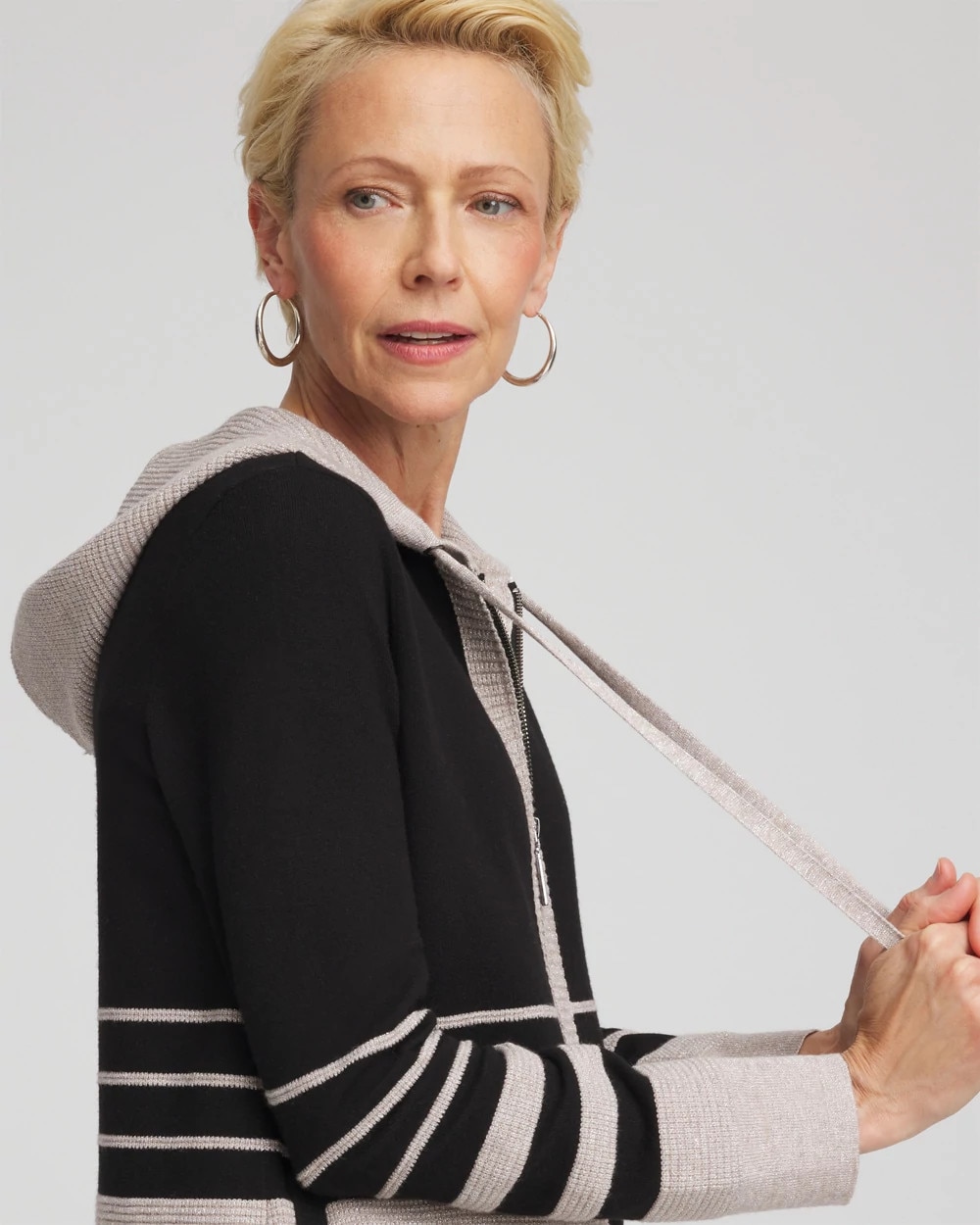 Zenergy® Luxe Metallic Striped Sweater