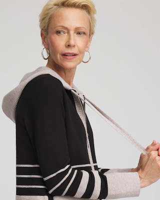 Zenergy® Luxe Metallic Striped Sweater click to view larger image.