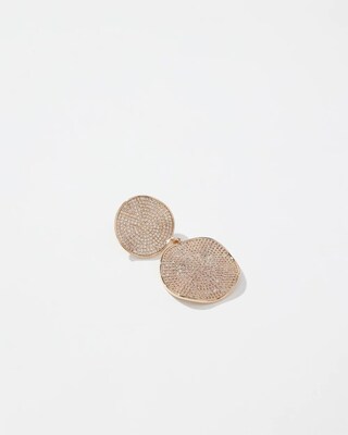 Gold Tone Pavé Drop Earrings