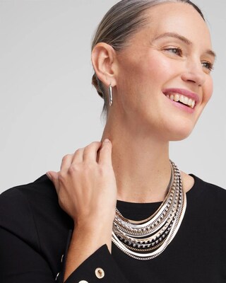 Mixed Metal Bib Necklace