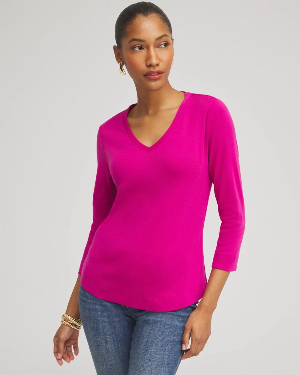 Everyday 3/4 Sleeve V-Neck Tee