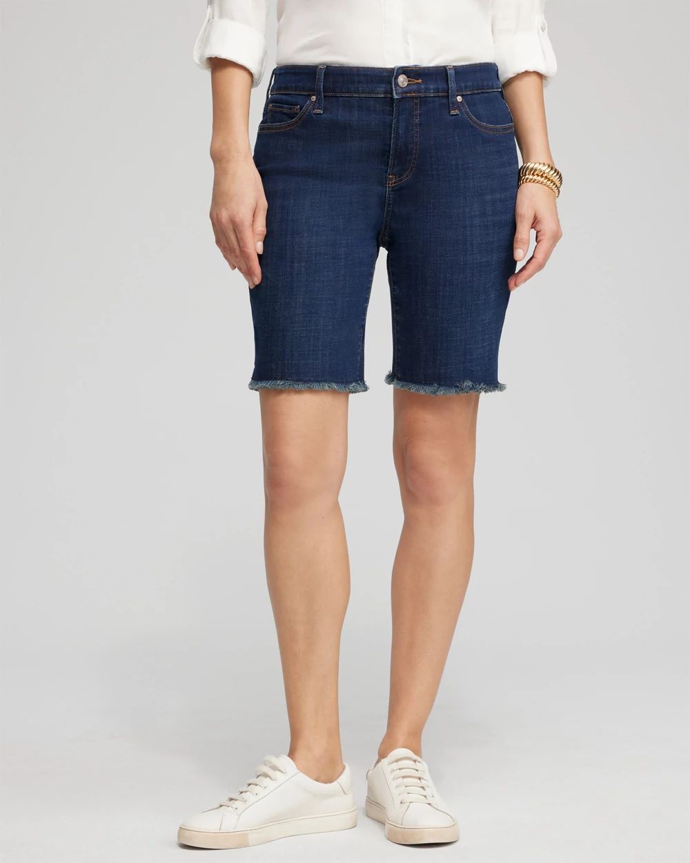 Girlfriend 7 Fray Hem Shorts