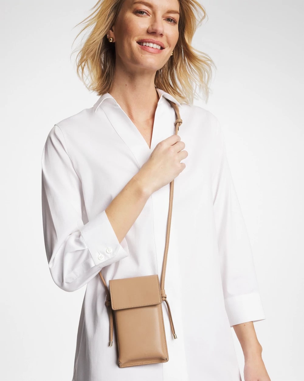 Leather Cross Body Phone Holder Bag
