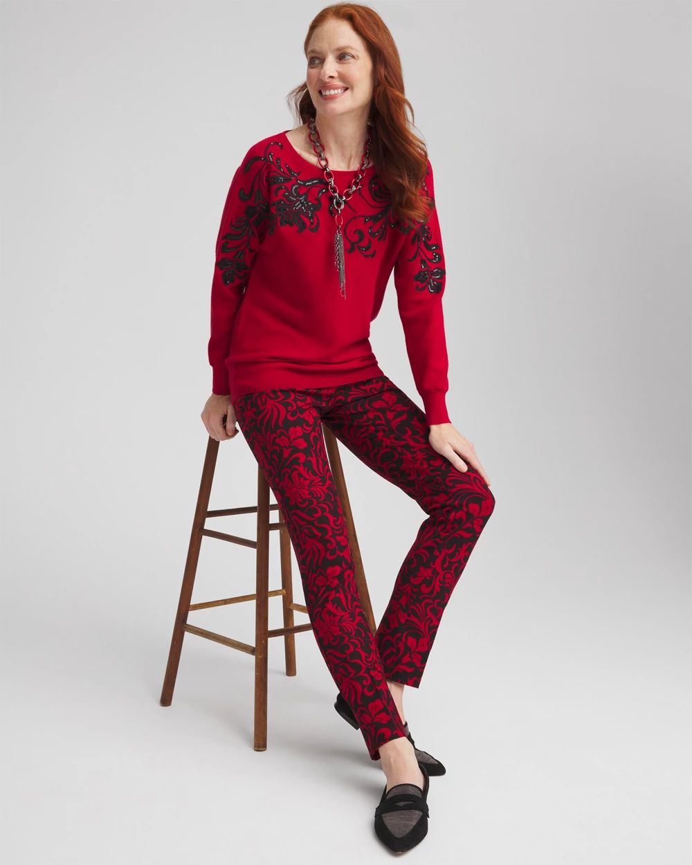 Juliet Swirl Print Ankle Pants click to view larger image.